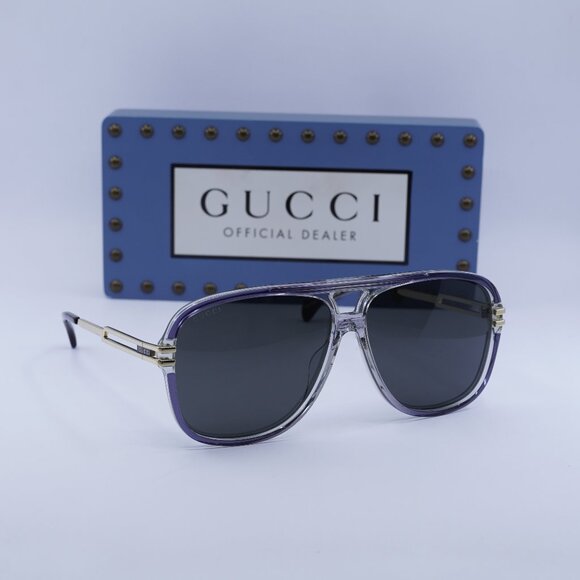 Final Price! Gucci GG1105S 001 Grey/Gold/Grey Sunglasses
